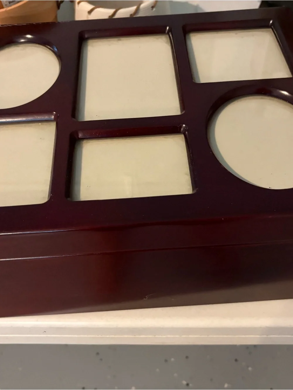 Wooden Jewelry Organizer Box with Cream Interior - Brown
